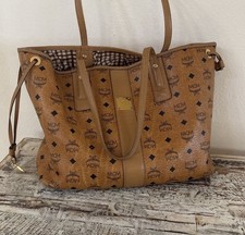 MCM Brown Monogram Large Tote Shoulder Bag Dr...