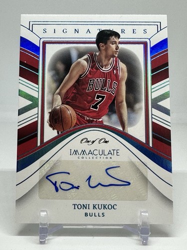 2022-23 Panini Immaculate Toni Kukoc Bulls Signatures Auto #IMS-TKU 1/1 Flawless