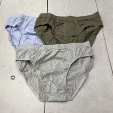 Bikini Briefs Underwear Mens Small 3 Pack 100 Cotton Gray Blue Green Panties
