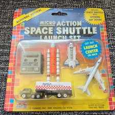 RARE 1989 FUNRISE MICRO ACTION SPACE SHUTTLE LAUNCH SET W/ LAUNCH PAD CENTER