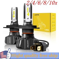 AUXITO H4 HB2 9003 Fanless LED Headlight bulb Conversion Kit High Low Beam 2/4X