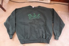 SZ XL GREEN VTG HAWAII SPELLOUT W/ PALM TREES EMBROIDERD PULLOVER SWEATSHIRT