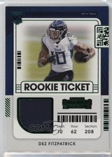 2021 Panini Contenders Rookie Ticket Swatches Dez Fitzpatrick #RTS-DFI 1hc0