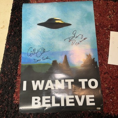 DAVID DUCHOVNY SIGNED 'THE X FILES' 24 36 Anderson  2 I WANT TO BELIEVE BECKETT