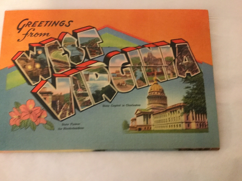 WEST VIRGINIA SOUVENIR 9 DOUBLE SIDED PICTURES FOLD OUT VINTAGE