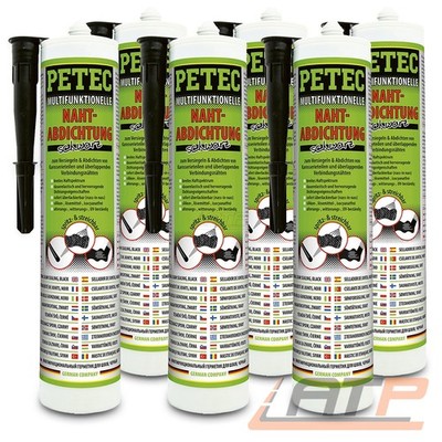 PETEC 6x 310ml MULTIFUNKTIONELLE NAHTABDICHTUNG ABDICHTUNG DICHTMITTEL SCHWARZ