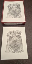 VINTAGE SHAR PEI  Dog art blank cards EARL SHERWAN 10/10 Cards/Envelopes 1987