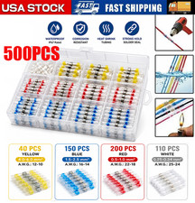 500x Heat Shrink Waterproof Solder Seal Sleeve Wire Butt Connectors Terminal Kit