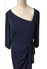 XSCAPE  Asymmetric-Neck Women Size 16 Navy Blue Formal Gown Retails over $200