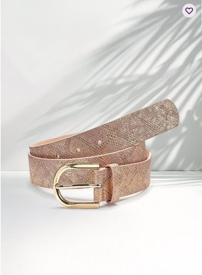 Metallic Faux Leather Belt