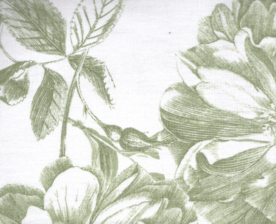 Ralph Lauren Fabric Shower Curtain Camellia & Butterflies Green
