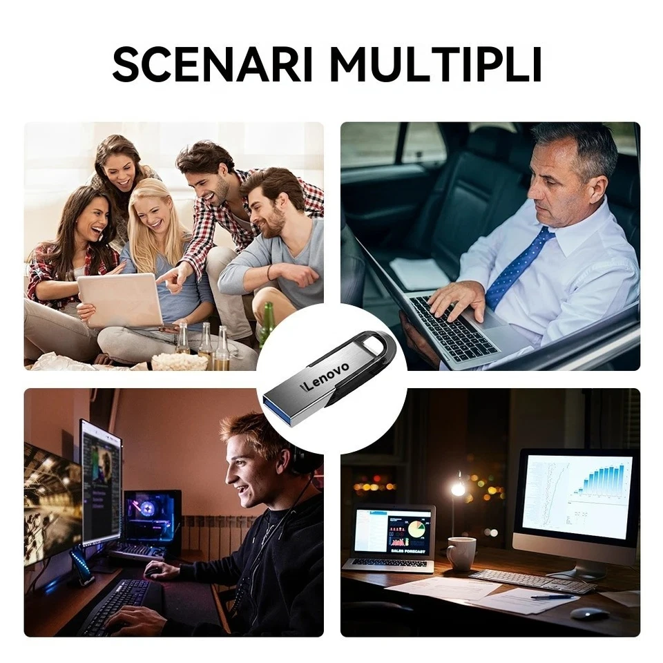 Chiavetta USB 3.0 1TB 2TB Pen Drive Metallo Alta Velocità Memory Stick Portatile - Immagine 4 di 4