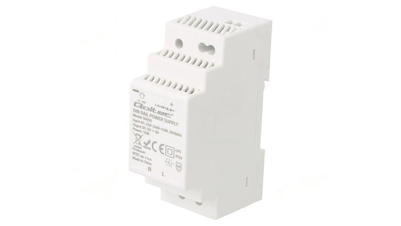 Switching Power Supply: For DIN Rail, 15W, 5VDC, 3A 50995