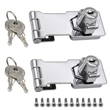 Keyed Hasp Locks - 2 PCS Zinc Alloy Silver Twist Knob Keyed Locking Hasp for ...