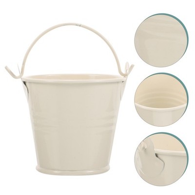 8 Pcs Small Miniature Tinplate Buckets Metal Flower Pots Planters for Home