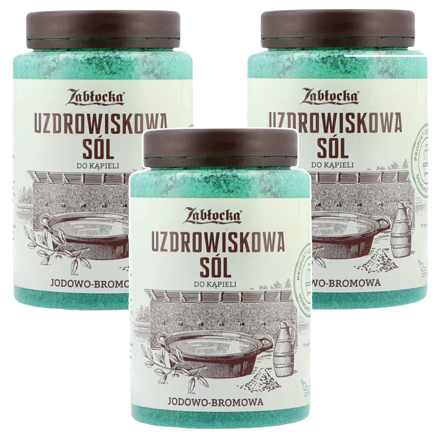 Sel de cure Zabłocka 1,2 kg iodé et bromé - Lot de 3