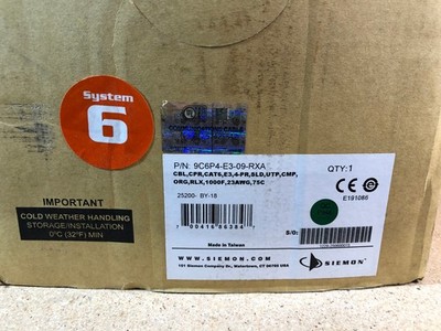 Siemon CAT 6 9C6P4-E3-09-RXA 23 AWG, 4 Pair, CM, Plenum, 1000 ft, Orange