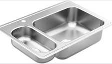 Moen GS202861Q 33  20-Gauge Double Bowl Drop-In Stainless Kitchen Sink
