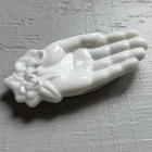 VTG Avon Milk Glass Hand 5” Dish Floral Pin Trinket Ring Tray Granny Chic White