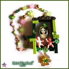 Vintage Assemblage Jewelry Pearl Necklace Baroque Rococo Pendant Luxury Cameo