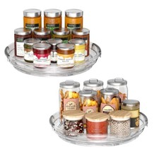 2 Pack Lazy Susan Turntable Organizer for Pantry, Cabinet Countertop