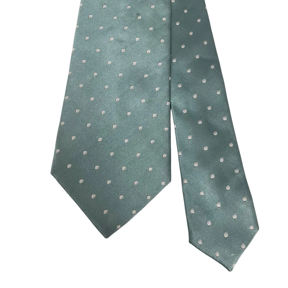 Ralph Lauren Purple Label Men's Tie Polka Dot Green Silk 3 5/8" (W) x 58.5" (L) - Image 2 of 4