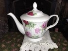 GRACIE BONE CHINA PINK GRACE'S ROSE TEAPOT WITH LID With Matching Teacup
