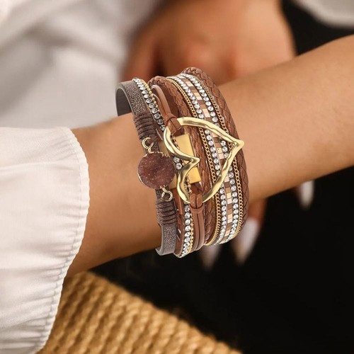 Big Love Handmade Braided Bracelet Multilayered Bracelet Women Lady Girl - Picture 10 of 20