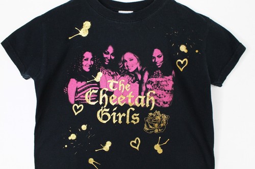 Vintage Cheetah Girls T Shirt Kids Size Large Disney Black Short Sleeve - Picture 2 of 7