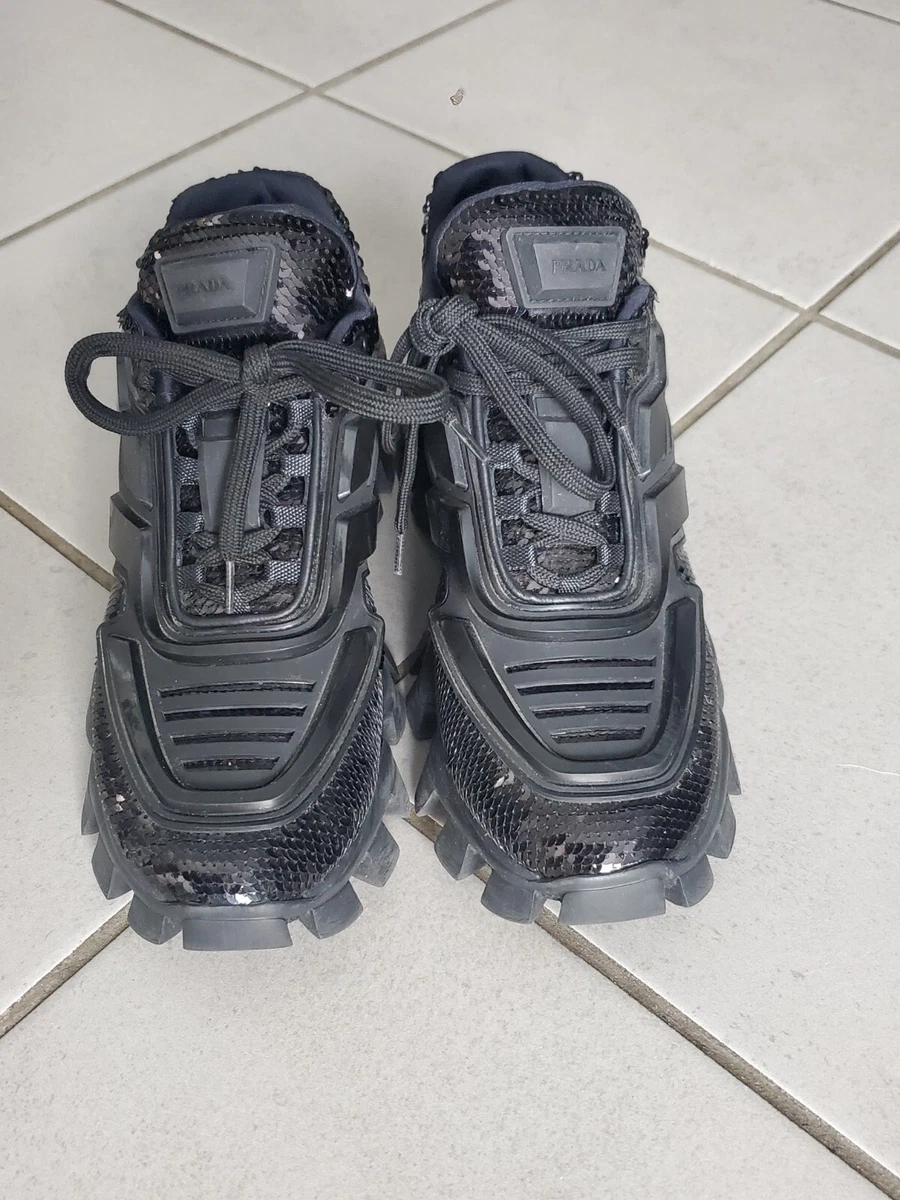 Prada Logo Sneakers Black W for sale | eBay