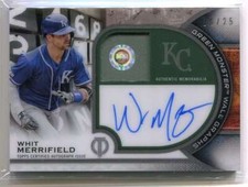 2021 Topps Tribute Green Monster Graphs GMARWM Whit Merrifield Wall Auto 6/25