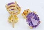 GENUINE 4.36 Cts AMETHYST STUD EARRINGS 14K YELLOW GOLD PLATED (.925) - NWT — photo 5