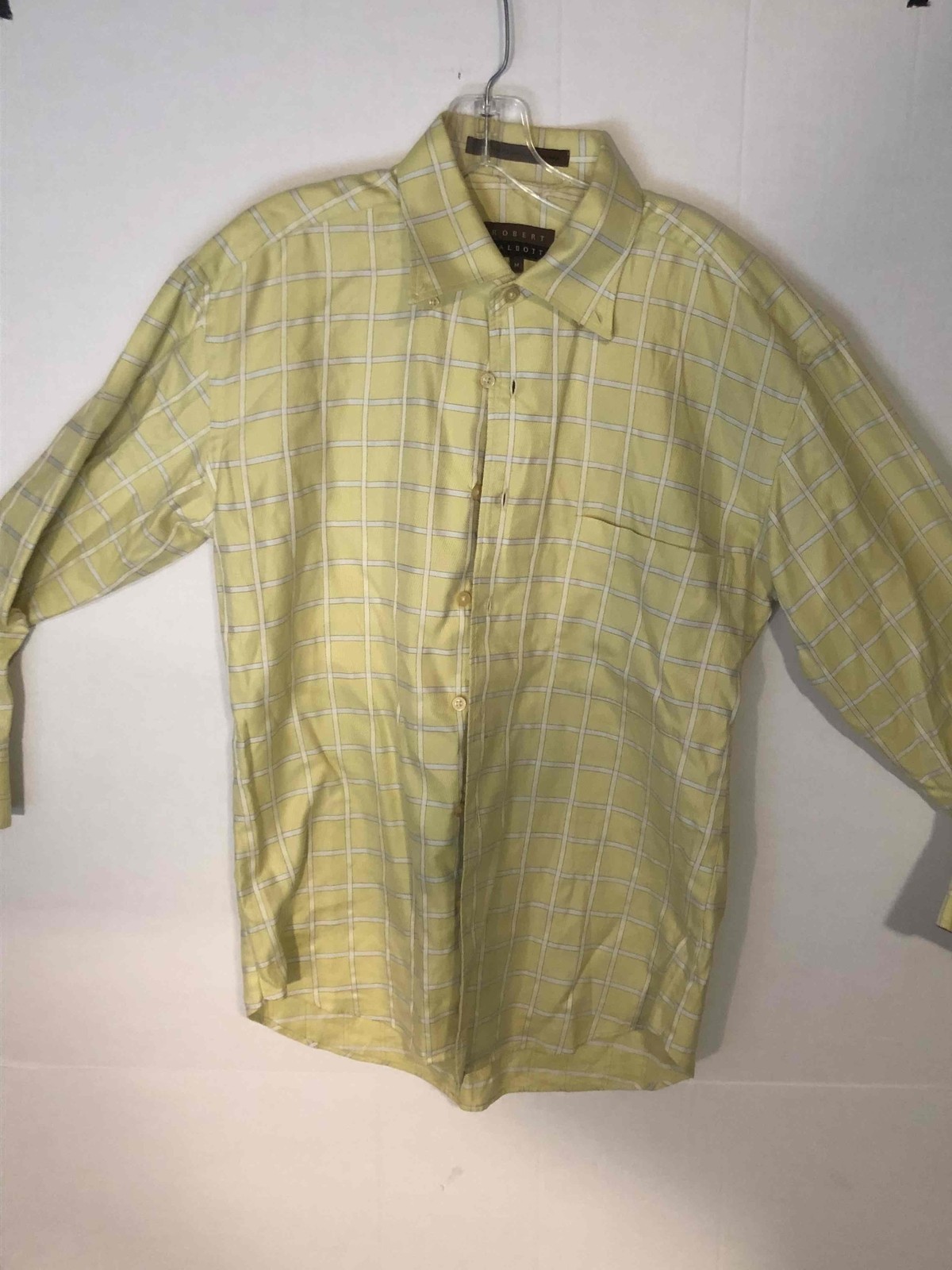 Robert Talbott Yellow Plaid Button-Down Long Slee… - image 5