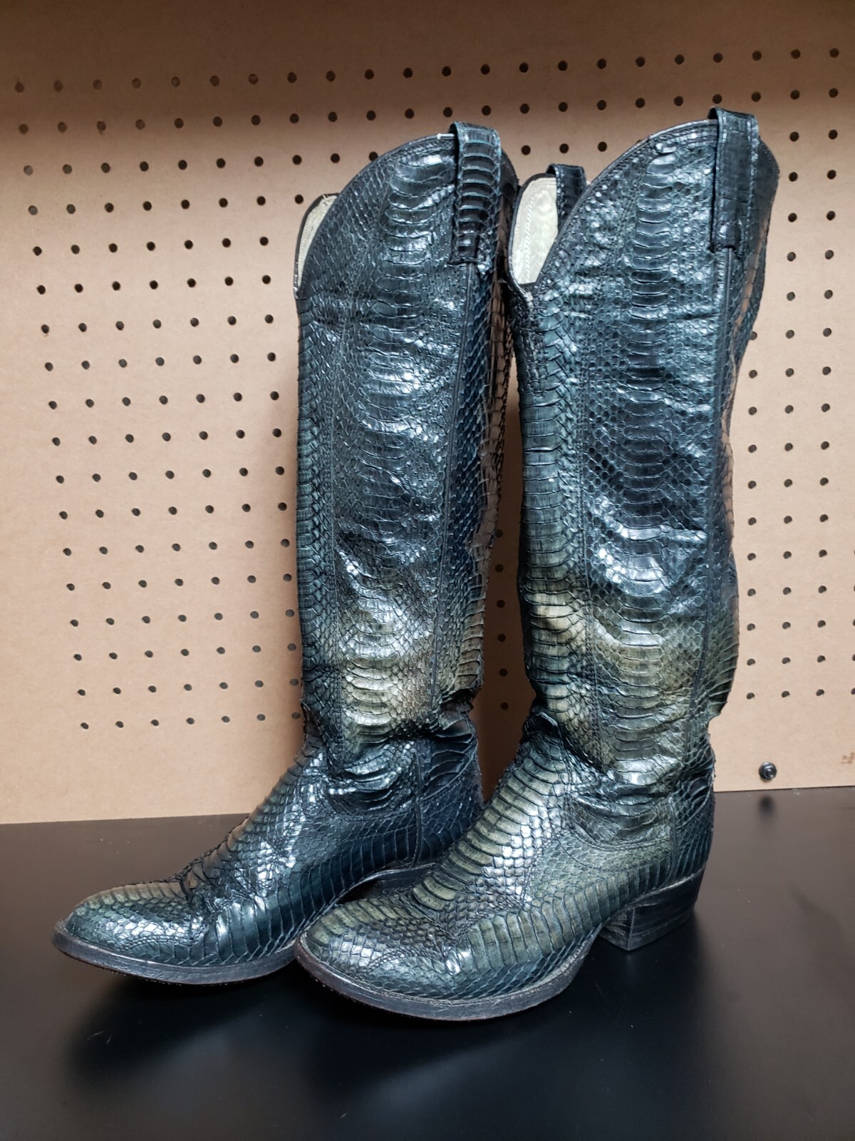 Dan Post Vintage Full Genuine Python Black Wester… - image 1