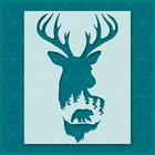Buck Head Deer Bear Stencil – Hunting, Wildlife, Forest, Rustic, Outdoors Art