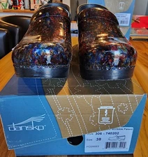 Dansko Women's Professional Scribble Patent ,Size 38 