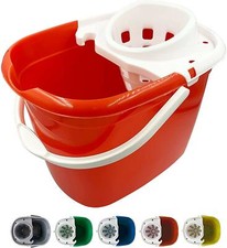 12L Heavy Duty Red Mop Bucket with Wringer for Commercial Floor Cleaning