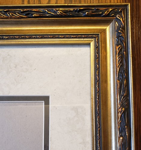 Ornate 21 x 17 Frame Wall Hung Gold Tones Cream Matte for 10 x 12, NEW - Picture 6 of 14