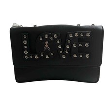 Patrizia Pepe Love Regimental Leather Crossbody Bag Black Nwt