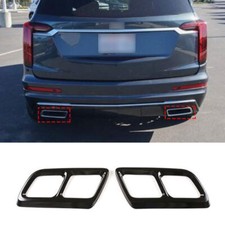 Black Rear Exhaust Muffler Tip Tail Pipe Trim For Cadillac XT6 2020-2023