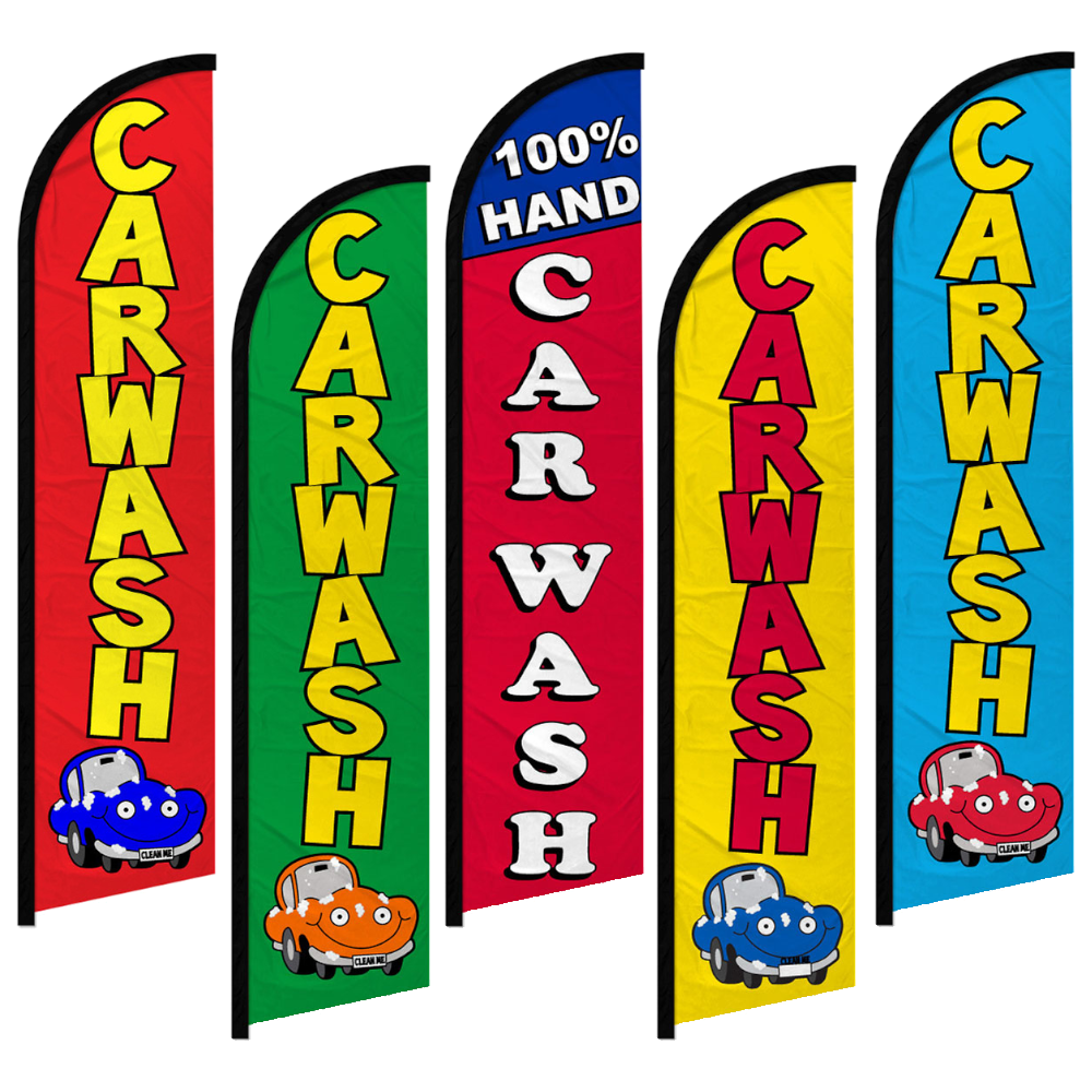 パンツ FLAG SPORT 2ND-HAND FS005 (USED WASH) Car Wash Windless Advertising Swooper Flag 100% Hand Car Wash | eBay