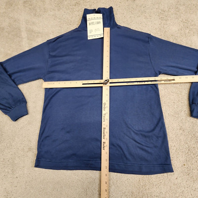 Daniel Caron Shirt Womens M Medium Dark Blue Turtleneck Long Sleeve