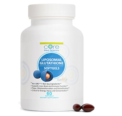 Core Med Science Liposomal Glutathione Supplement (500mg, 60 Softgels) - Pure Re