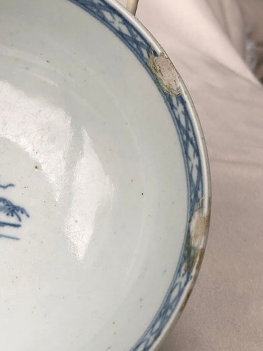 FIRST PERIOD " Dr Wall" WORCESTER PORCELAIN SLOP BOWL, 'CANNONBALL' , 1760 - Picture 7 of 7