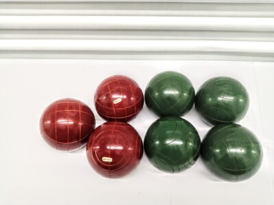 Vintage Bocce Ball Lawn Bowling Set 7 Balls.Made in Italy 