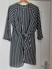 TOPSHOP Womens Black/Cream Long Sleeved Striped Dress Size 10 