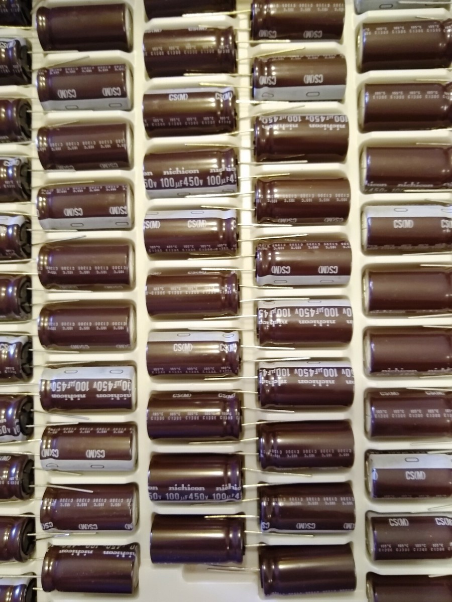 2X 100uF 450V NICHICON Electrolytic Capacitor 17mm X 35mm105