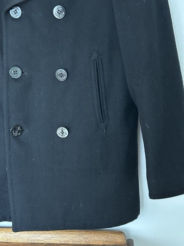 DSCP Quarterdeck Collection Military Heavyweight Black Wool Navy Peacoat 38L Men - Picture 4 of 16