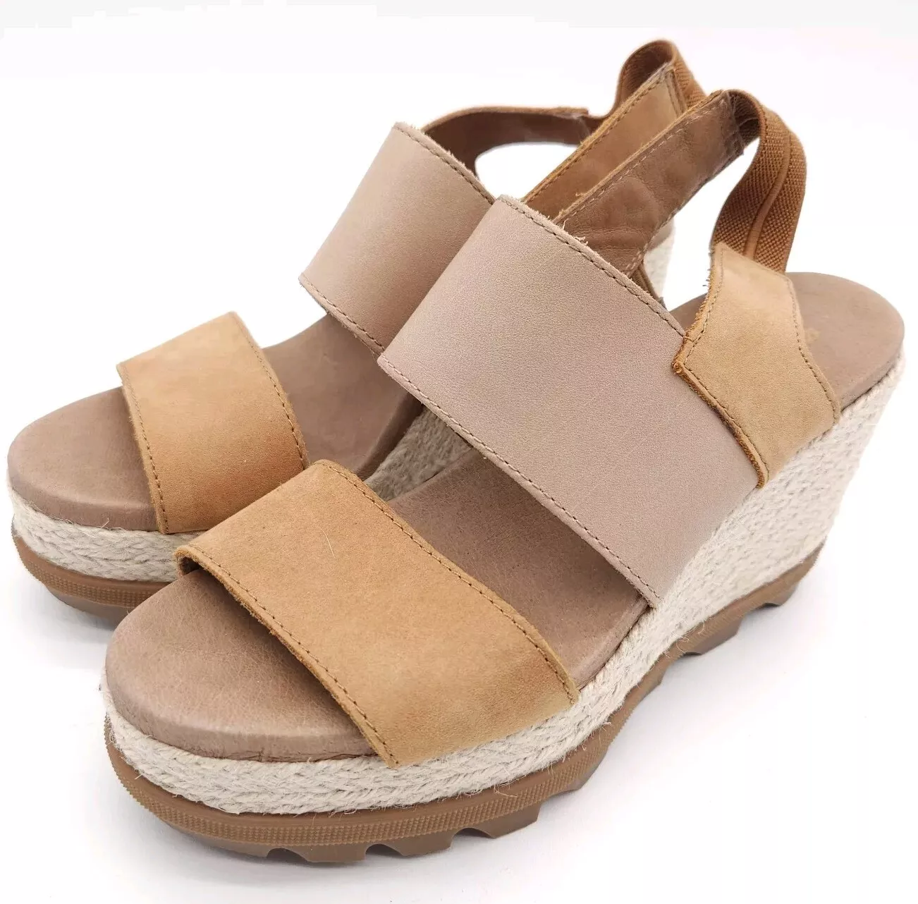 sorel joanie ii slingback jute leather wedge platform strap shoes