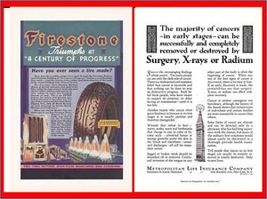 1933 Chicago World's Fair Firestone Tire Metropolitan Life Insurance Print Ad 70